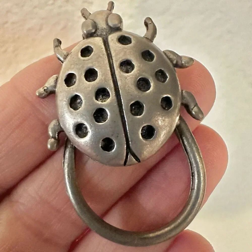 BW silver tone ladybug pin